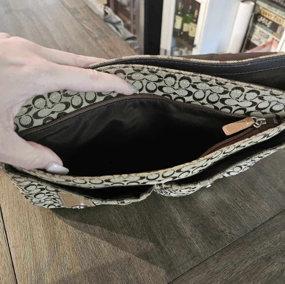 Vtg Coach Sam Sport Calf Leather Saddle Brown Crossbody Messenger Bag - Picture 3 of 8